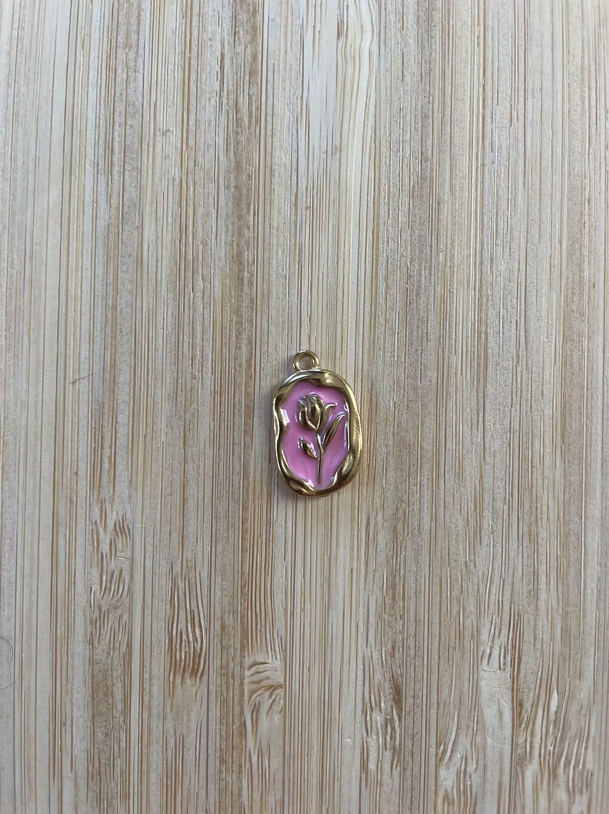 Charm Médaillon rose